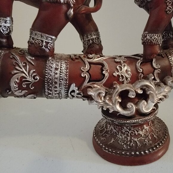 Elephant Family Of 3 Walking On Tusk Bridge -New - Picture 3 of 10